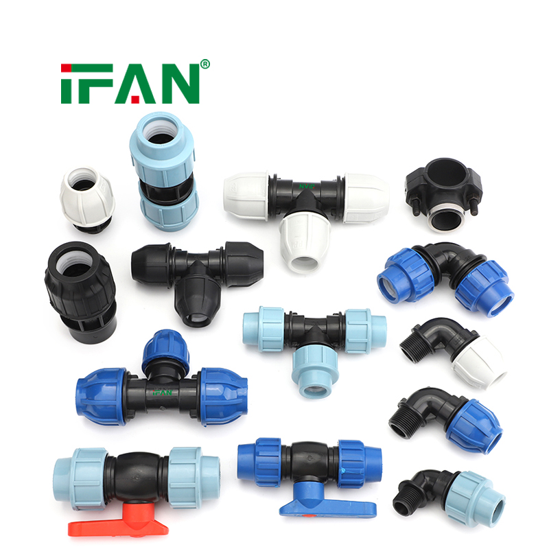 IFAN Hot Sale HDPE Water Pipe Fittings 20-110mm PE Pipe Fittings PP Compression Fittings