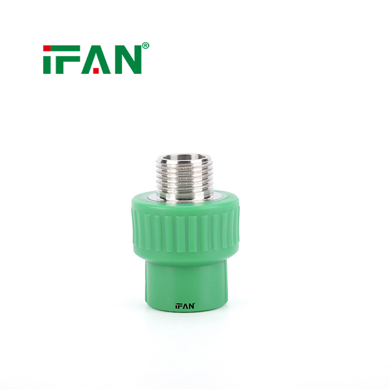 IFAN New Design PPR Water Pipe Fittings Male Threaded Socket Green Stainless Steel Insert PPR Pipe Fittings - Gallery Image 1