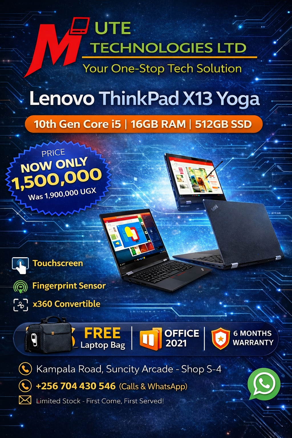 Lenovo ThinkPad X13 intel core i7 10th Generation 16Gb ram 256Gb SSD
